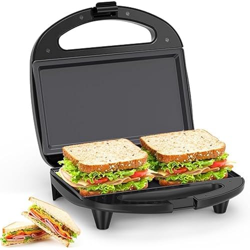 snailar sandwich toaster 750 w, 2 scheiben, antihaftbeschichtet, schwarz