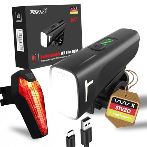fahrradlicht set stvzo zertifizierte beleuchtung usb typ c aufladung ipx5 wasserdicht