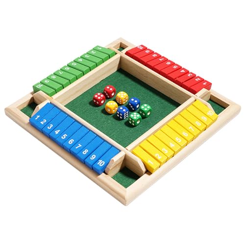 jurciCat shut the box würfelspiel 2-4 spieler klassisches tischspiel für familie