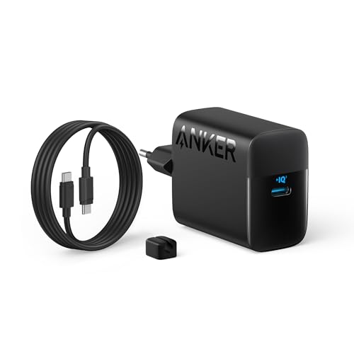 ankr 45w usb c ladegerät, schnellladen mit 1,5m kabel in schwarz und weiß