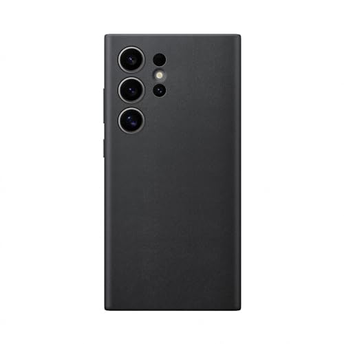 samsung galaxy s24 ultra hülle aus veganem leder, slim design, schwarz