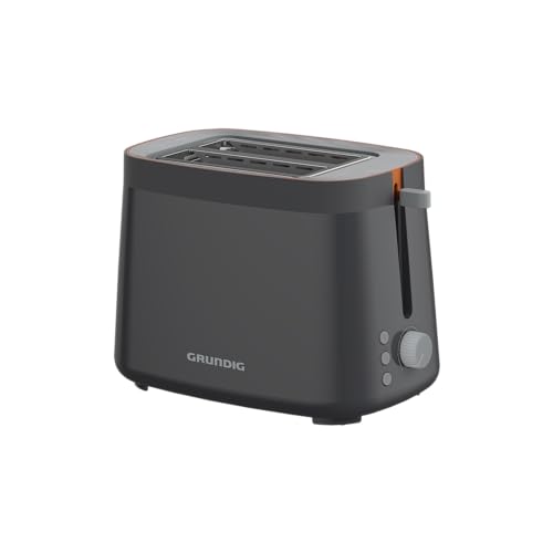 Grundig TA 5320 Toaster 800W, 2 Röstfächer, 7 Bräunungsstufen, Edelstahl, Grau/Terracotta