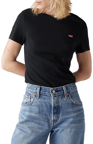 levi's damen t-shirt essential hm ss in caviar, größe l