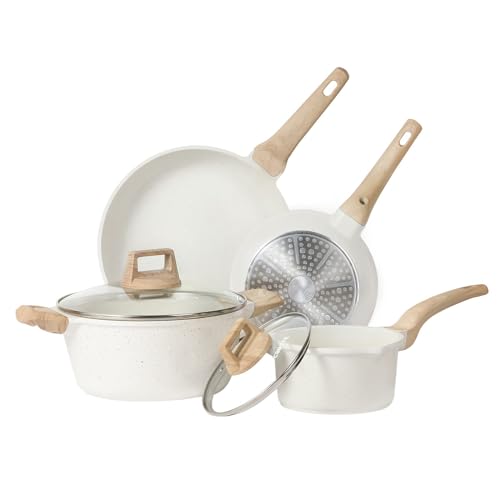 carote kochtopf set 6-teilig, pfannen mit antihaft-beschichtung, induktionsgeeignet