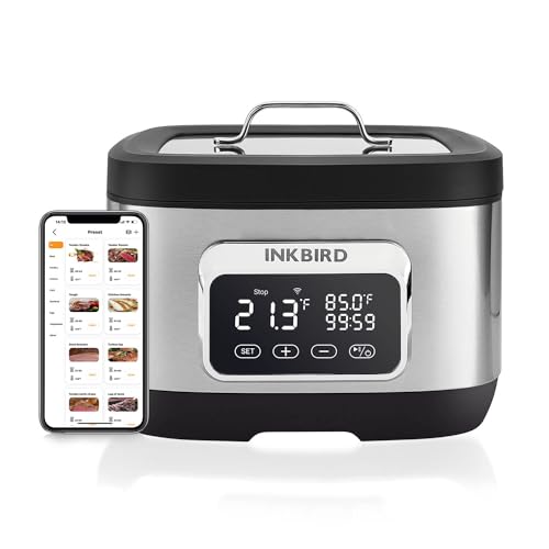 inkbird wifi sous vide stick 3 in 1, 500w slow cooker mit 8l kapazität und app-rezepten