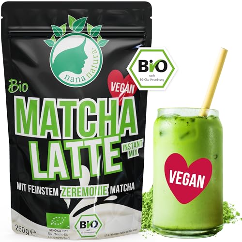 organic matcha latte instant pulver vegan 250 g von nananatura, glutenfrei