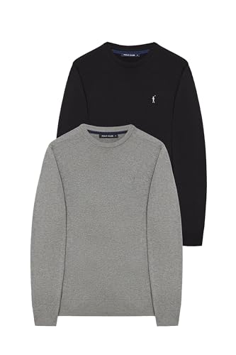 polo club herren strickpullover 2x zopfmuster baumwolle gr. l - sweater coton