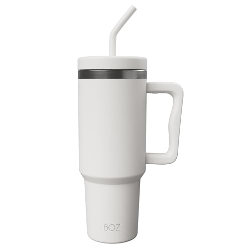 boz trinkbecher mit deckel und strohhalm 1200 ml edelstahl für heiße und kalte getränke