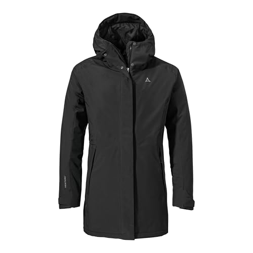 schöffel damen parka froda wms, atmungsaktiv, wasserdicht, 2-wege-stretch, schwarz, 36
