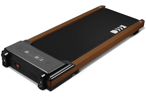 redliro walking pad, holz laufband für zuhause mit fernbedienung, leises design 1-6 km/h