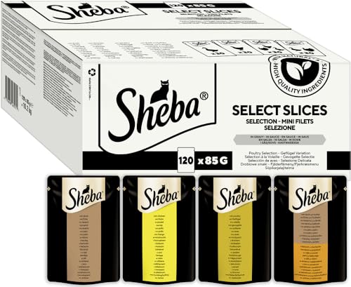 sheba 10,2 kg geflügelvariation selection 120 x 85 g, prime abo