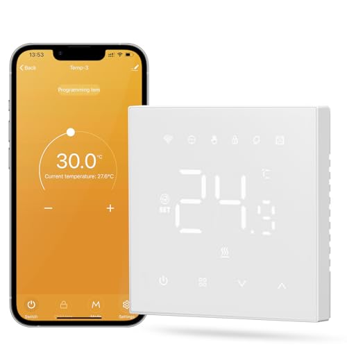 miucda wiFi thermostat für fussbodenheizung, programmierbarer raumthermostat, kompatibel mit alexa und google home