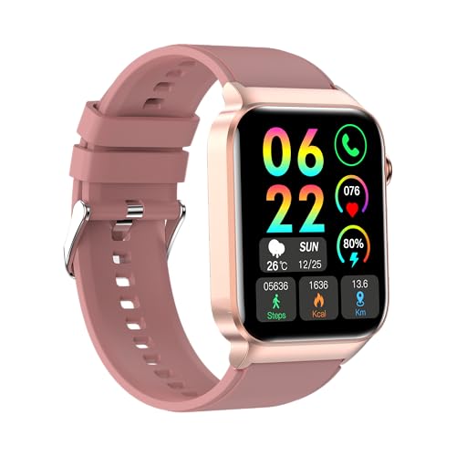 smartwatch mit telefonfunktion und nachrichtenfunktion, 1,85 zoll, 112 sportmodi, ip68, rosa