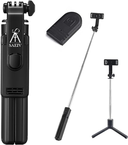 saeiv selfie stick stativ, mini handy stativ, tragbar für unterwegs, tisch stütze