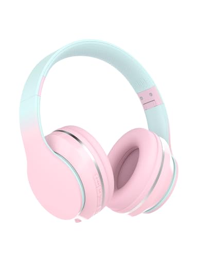 xunpuls bluetooth kinder kopfhörer kabellos over-ear mit lautstärkeregler rosa