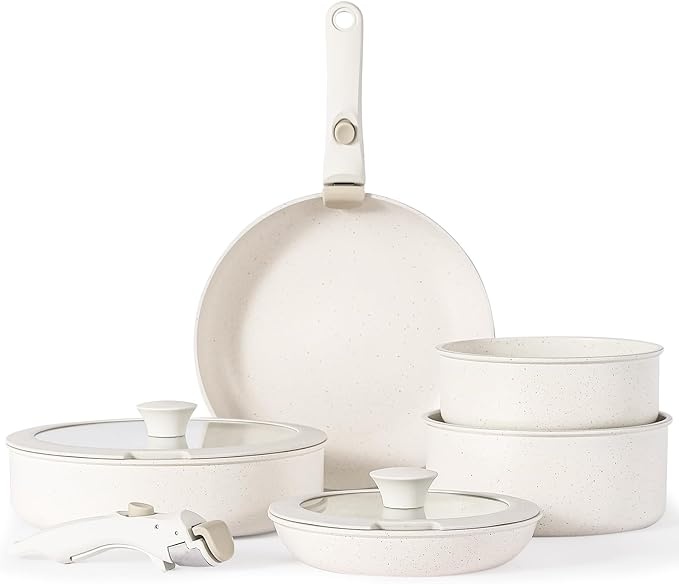 florosa keramik töpfe pfanne set 9-teilig ungiftig antihaft deckel induktion creme