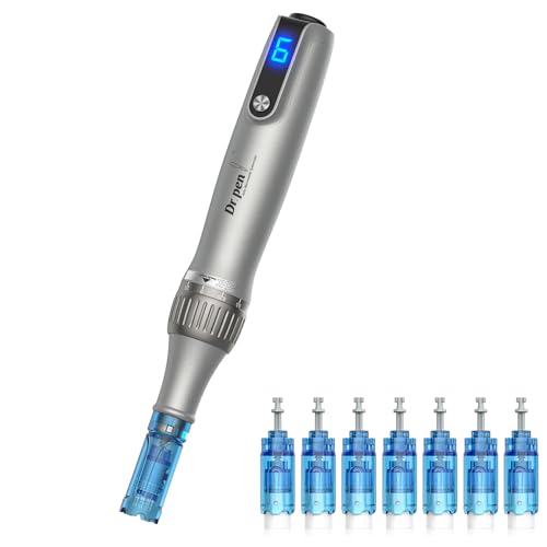 microneedling pen m8s, dr. pen ultima m8s kabelloser derma pen mit 7 patronen für gesicht körper haare