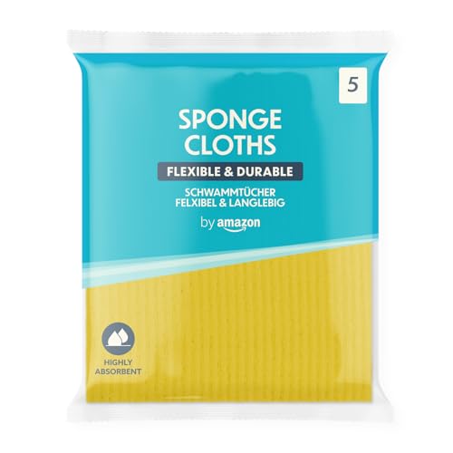 sponge cloths by amazon, 5er pack, wiederverwendbar, umweltfreundlich