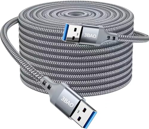 3BAO USB 3.0 Kabel 1m Nylon A Stecker auf A Stecker 5 Gbps für externe Festplatte, TV, Laptop