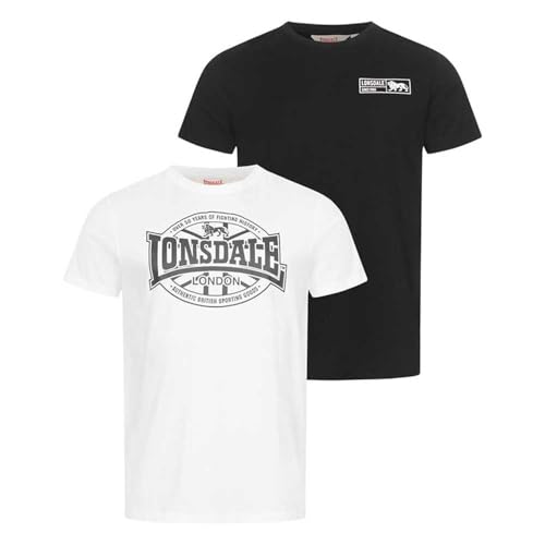 Produktbild: lonsdale herren t-shirt clonkeen schwarz-weiß, größe m eu