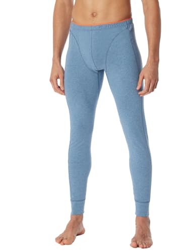 schiesser herren lange unterhose bio baumwolle 95/5 blau melange 182109