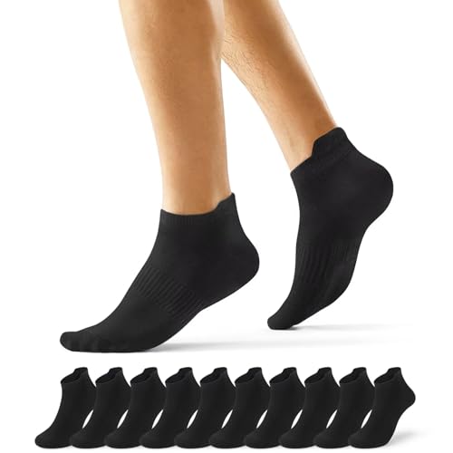 Produktbild: ekSher sneaker socken herren 39-42 schwarz 10 paar baumwolle kurz atmunsgaktiv
