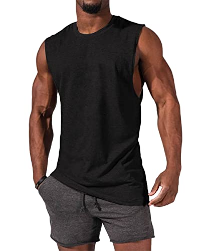 herren tank top tongmingyun ärmelloses muskelshirt gym sport fitness t-shirt schwarz s