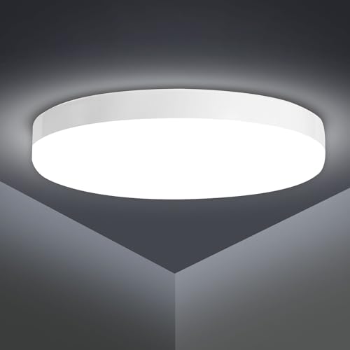 greenclick 15W leddeckenleuchte rund 1500lm 5000k ip44 badlampe für küche flur schlafzimmer