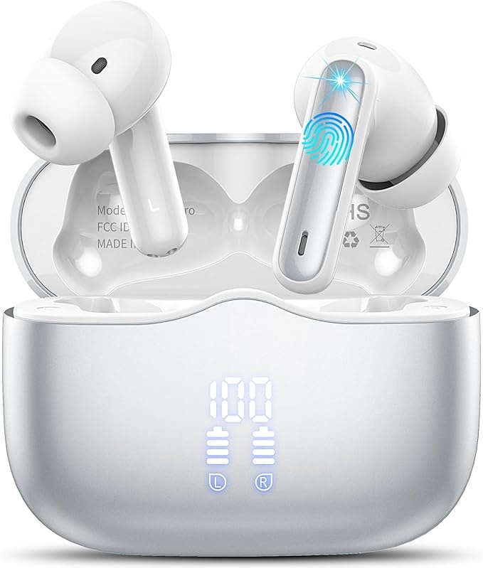 Produktbild: xinwld Bluetooth 5.3 In Ear Kopfhörer, Kabellos, 4 ENC Mic, 40 Std, IP7 Silber