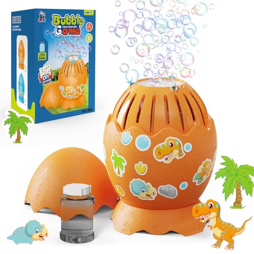 Dinosaurier Eier Seifenblasenmaschine für Kinder, 10000+ Blasen/Minute, LED