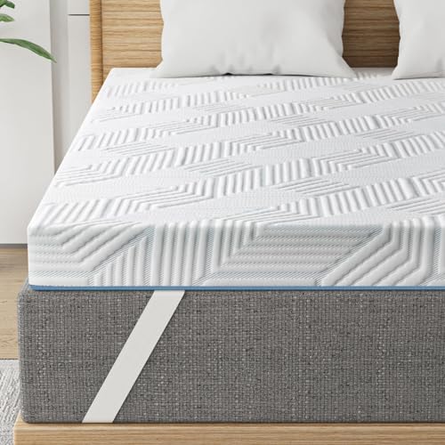 BedStory Gel Memory Foam Topper 200x200cm, 10cm Höhe, H3&H4, waschbar