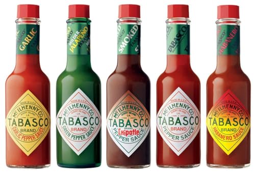 tabasco chili-sauce set 60ml 5 geschmacksrichtungen rot grün habanero chipotle knoblauch