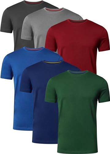 Herren T-Shirts mit Rundhalsausschnitt 6Er-Pack von FULL TIME SPORTS, Kurzarm, Freizeit