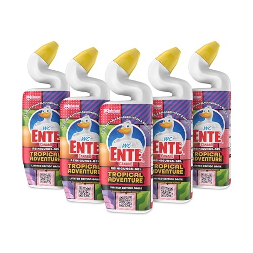 wc ente total aktiv gel reiniger mit antibakterieller entenhals-technologie, 5er pack