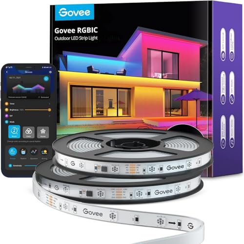 govee outdoor led strip 20m rgbic ip65 wasserdicht alexa musik sync farbwechsel