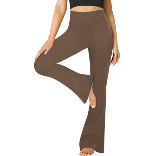 Produktbild: flared yogahose damen von fuelmefoot, high waist, blickdicht, bootcut, mokka