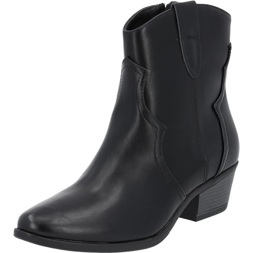 palado stiefeletten damen fosela schwarz cowboystiefel winterstiefel eu38 uk5,5