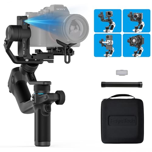 feiyu scorp mini 2 stabilisator für sony alpha 7 iv, 6400, gopro 11, 12, iphone 14 pro, 15