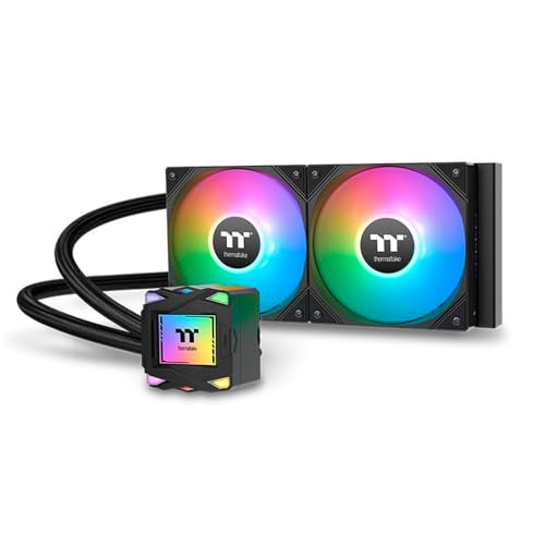 thermaltake la240 argb wasserkühlung 240mm mit 2x 120mm pwm-lüfter kompatibel intel amd