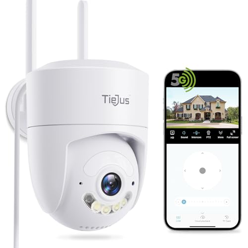 TIEJUS Überwachungskamera Außen 360 WLAN Kamera, Nachtsicht, IP66, KI-Erkennung