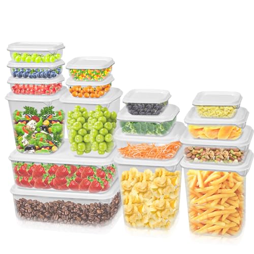 Gucass gefrierdosen set 17 stk, lebensmittelbehälter bpa-frei, mikrowellengeeignet, weiß
