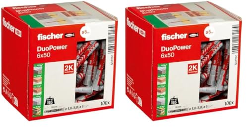 fischer duopower universaldübel 6 x 50 mm, 2-Komponenten Kunststoffdübel, 100 Stück