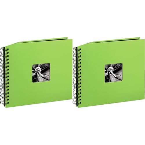 Produktbild: hama fotoalbum 28 x 24 cm spiralalbum 50 schwarze seiten grün 2er pack