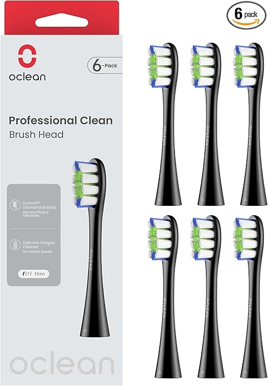 Oclean Bürstenköpfe 6 Stück, DuPont Borsten, Zungenreiniger, kompatibel mit Oclean