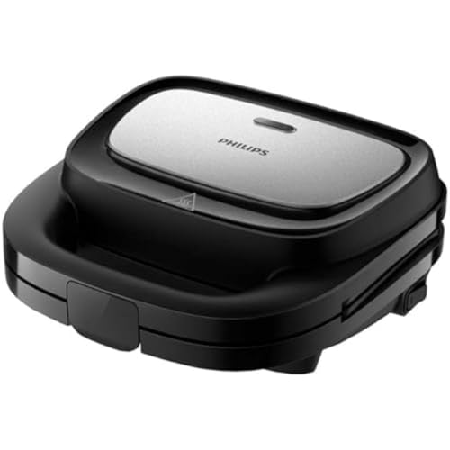 Produktbild: sandwichmaker philips 5000 serie 3-in-1 für sandwiches, waffeln, paninis, 750w, schwarz