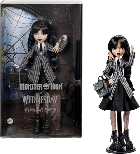 monster high Wednesday Puppe mit Accessoires, Wednesday Addams Figur