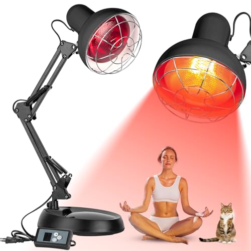 Produktbild: cozion rotlichtlampe 100 w infrarotlampe mit timer für zuhause, schwarz