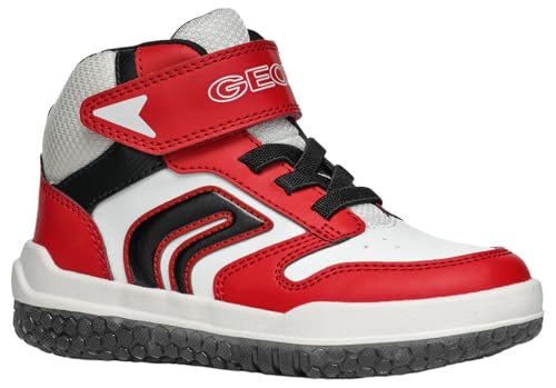 Geox j buzzerlight sneaker für jungen, rot/weiß, größe 27 eu