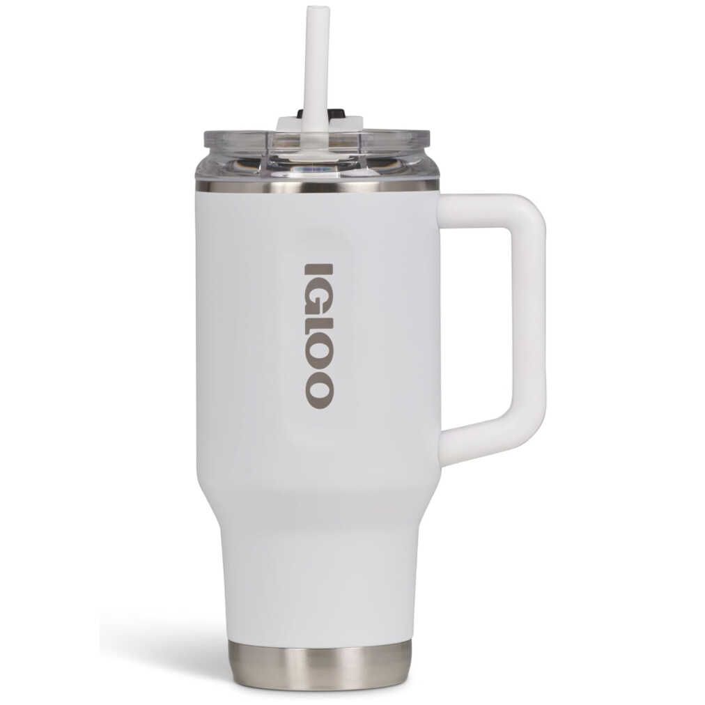 IGLOO Thermobecher 900 ml Edelstahl Travel Mug mit Strohhalm, BPA-frei