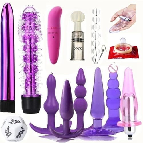 analplug set 14 stück mit vibration aus silikon für frauen und männer